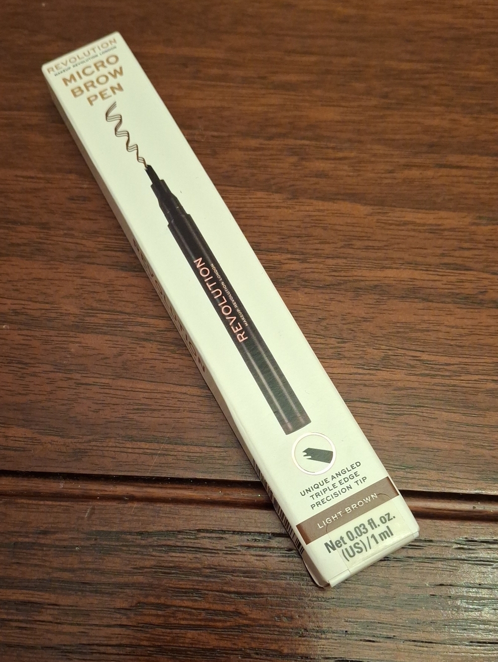 Revolution Micro Brow Pen - Light Brown 1ml New Sealed Box